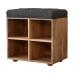 Mini Black Shoe Storage Footstool