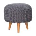 Keeva Grey Round Footstool Keeva Grey Round Footstool