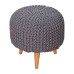 Keeva Grey Round Footstool Keeva Grey Round Footstool