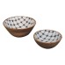 2x Lacquered Flower Bowl Set 2x Lacquered Flower Bowl Set