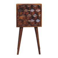 Mini Chestnut Cube 2 Drawer Bedside