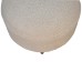 Cream Boucle Rounded Footstool