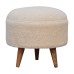 Cream Boucle Rounded Footstool