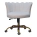 White Boucle Swivel Chair
