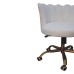 White Boucle Swivel Chair