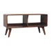 Curved Chestnut Double Slot Media Unit Curved Chestnut Double Slot Media Unit