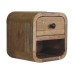 Extra Mini Curved Oak-ish Bedside with Open Slot