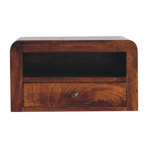 Chunky Chestnut 1 Drawer Wall Mounted Nightstand