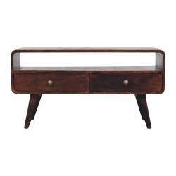 Curved California Walnut Media Unit