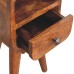 Extra Mini Chestnut Curve Open Slot Bedside Extra Mini Chestnut Curve Open Slot Bedside