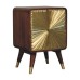 Avora Brass Embossed 2 Drawer Chestnut Nightstand