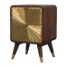 Avora Brass Embossed 2 Drawer Chestnut Nightstand