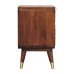 Avora Brass Embossed 2 Drawer Chestnut Nightstand