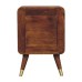 Avora Brass Embossed 2 Drawer Chestnut Nightstand