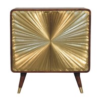 Avora Brass Embossed 2 Door Chestnut Cabinet