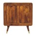 Avora Brass Embossed 2 Door Chestnut Cabinet
