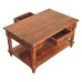 Turned Legs Chestnut 2 Drawer Coffee Table