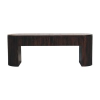 Velvet Mocha Fluted Bench