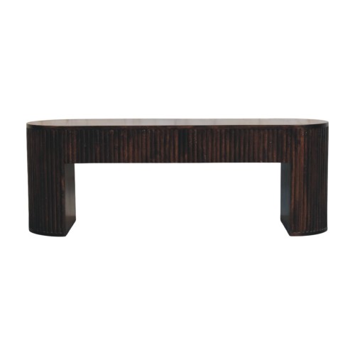 Velvet Mocha Fluted Bench