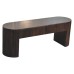 Velvet Mocha Fluted Bench