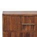Solid Wood Curved Ribbed Bedside with Drawer
