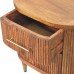 Ribbed Bedside with Brass Accents