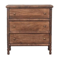 Bamboo Carved 3-Drawer Chest